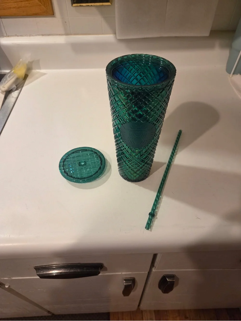 Starbucks Emerald Green Studded Grid cold cup